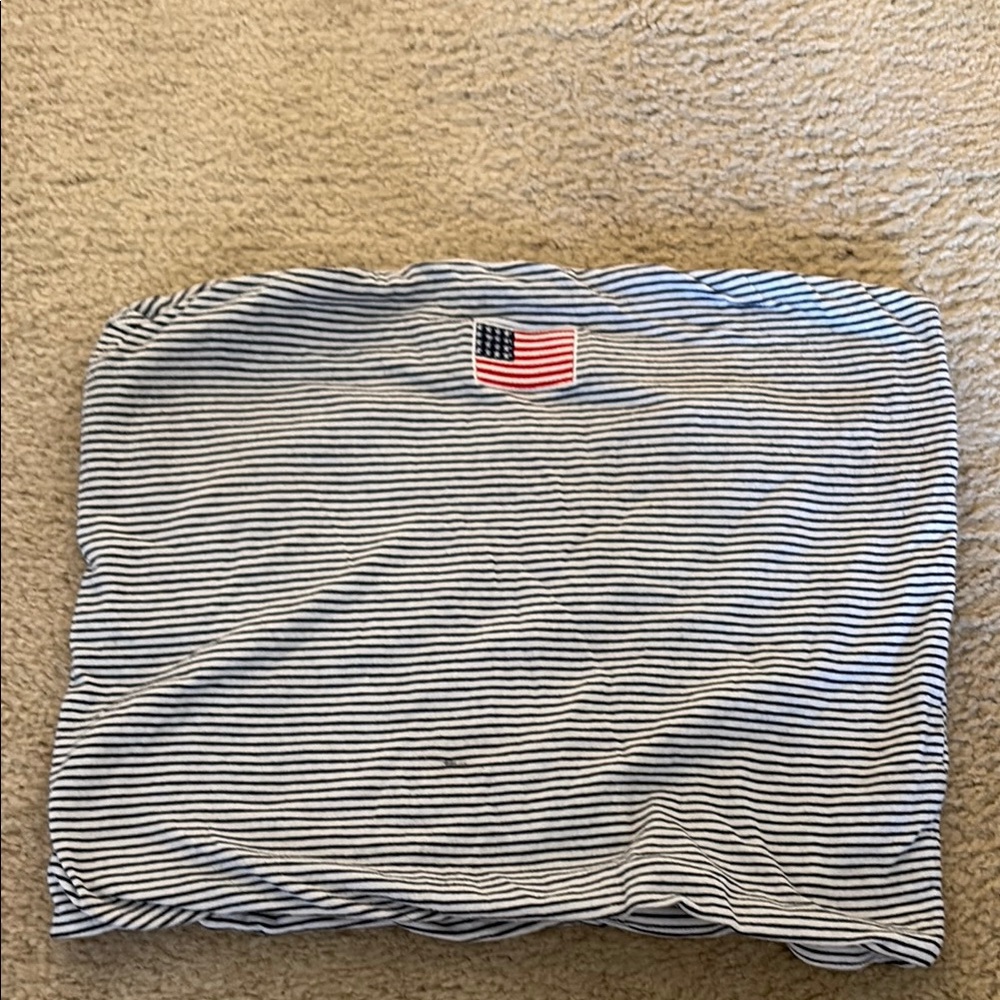 Mighty Fine Blue and White American Flag Crop Top